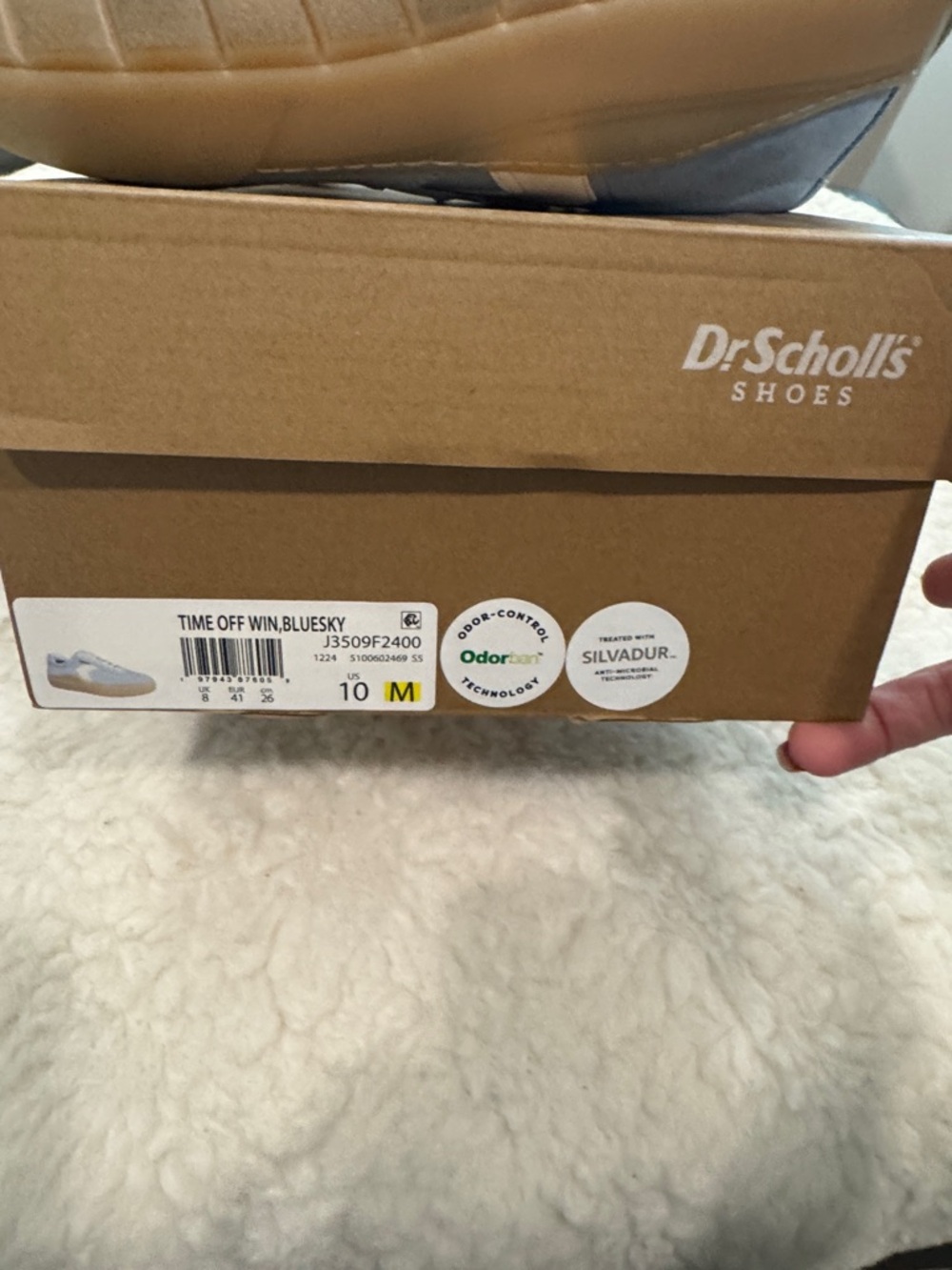 Dr. Scholl's Light Blue Suede Lace-Up Sneakers with White Accents - Picture 6 of 7